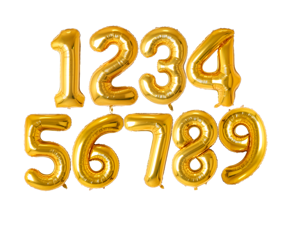 34" Gold foil numbers