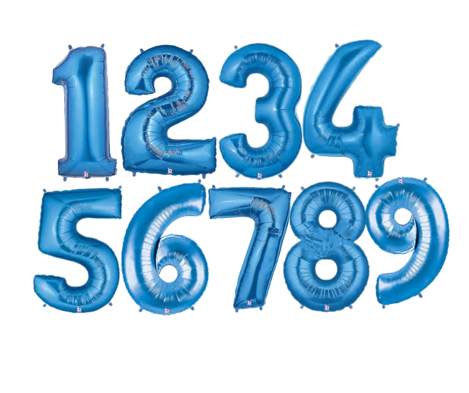 34" Blue foil numbers