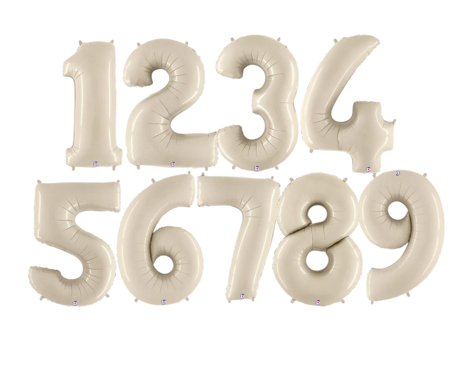 34" Sand White foil numbers