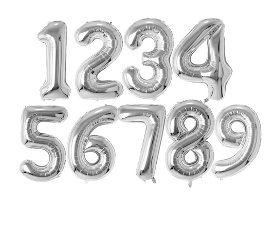 34" Silver foil numbers