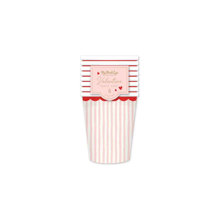 Valentine Hearts Paper 12 oz cup - 8 pk