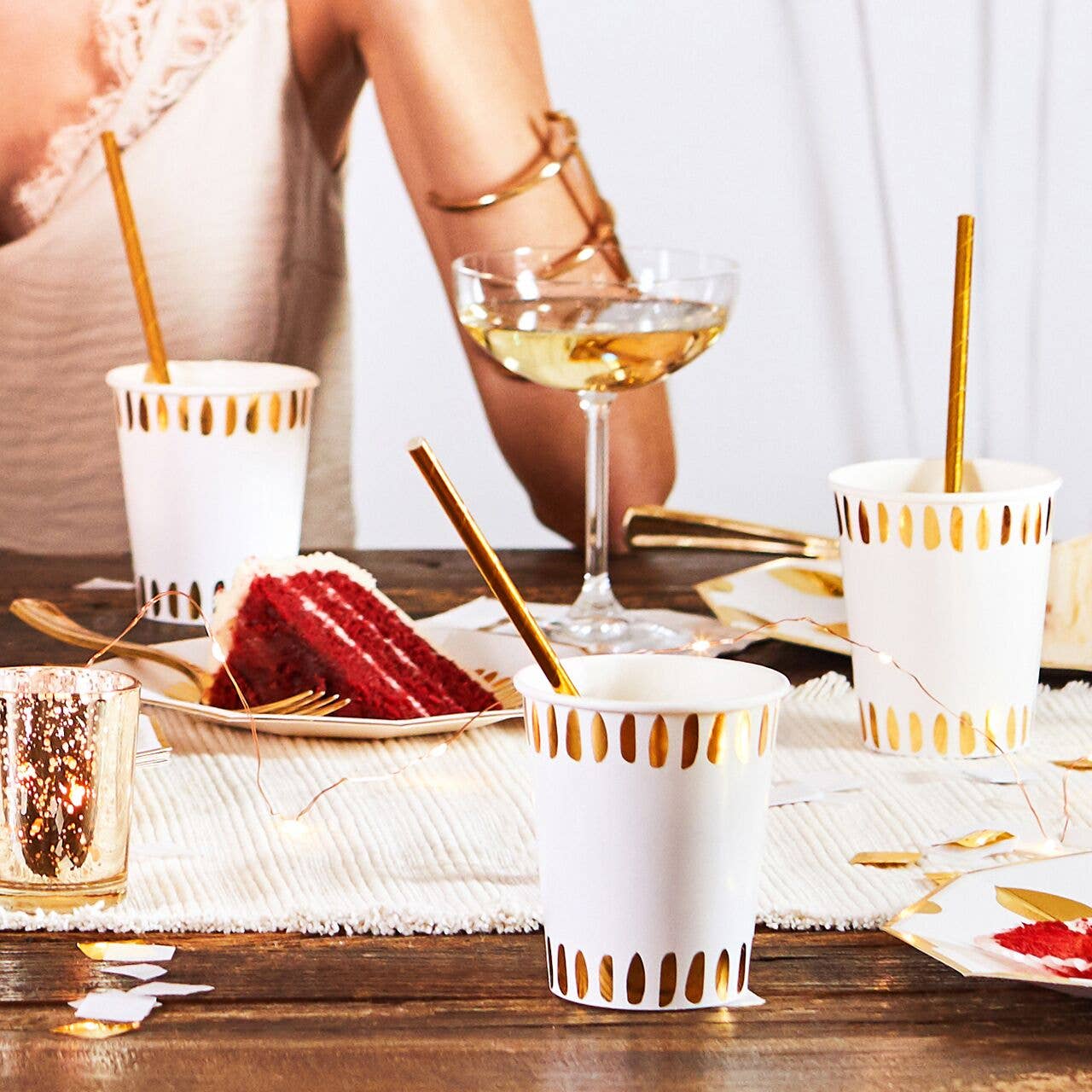 Metallic Gold Paper Straws (25 per Pack)