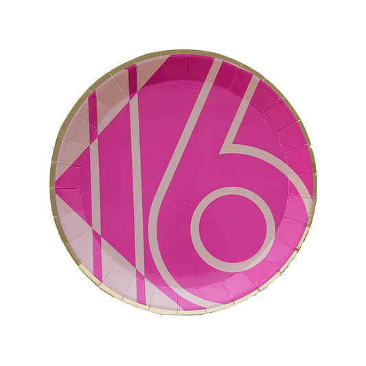 Milestone Sweet 16 Dessert Plates - 8 Pk.