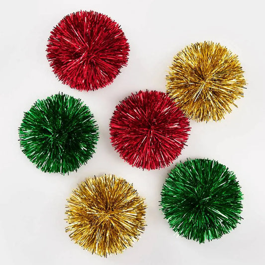 Christmas Tinsel Bows - 6 pk