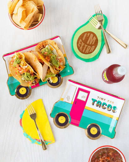 9" Taco Truck Shaped Plate - 8pk.