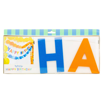 Bright Happy Birthday Felt Banner - 1 pk