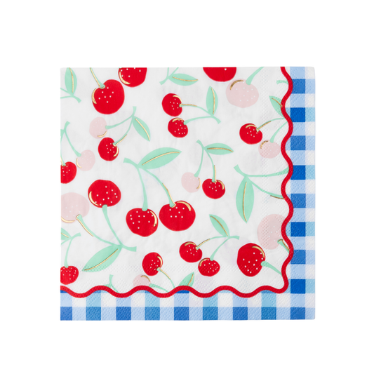 CHERRY PIE GINGHAM LARGE NAPKINS - 20 pk