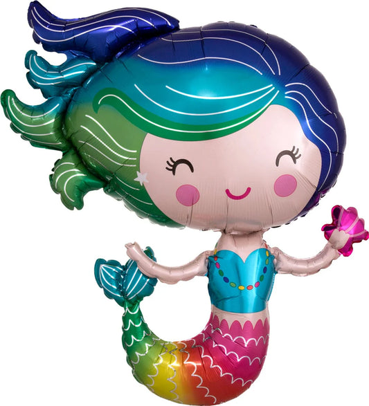30" Colorful Mermaid Foil Balloon