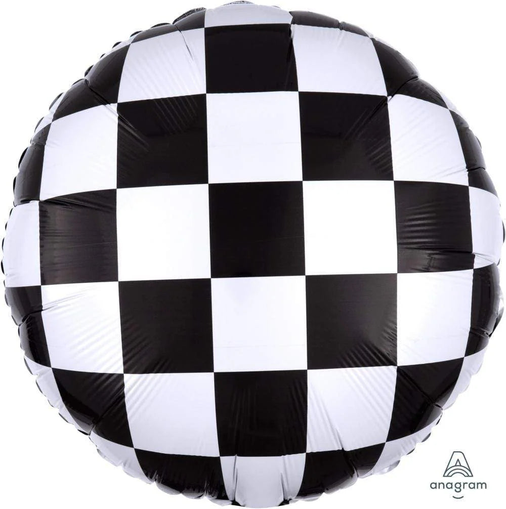 18" Checkered Racing Flag foil Balloon