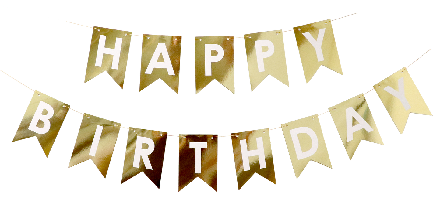 Foil Happy Birthday Gold Banner - 1 pk