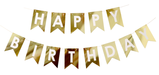 Foil Happy Birthday Gold Banner - 1 pk
