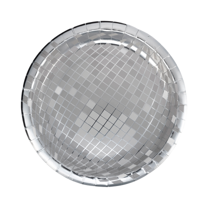 Silver Disco 9" Plate - 8 pk