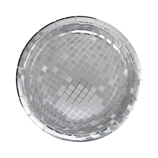 Silver Disco 9" Plate - 8 pk