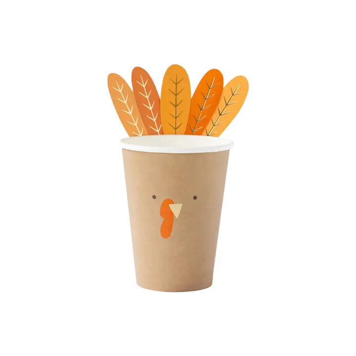 Harvest turkey paper party cup- 8 Pk.