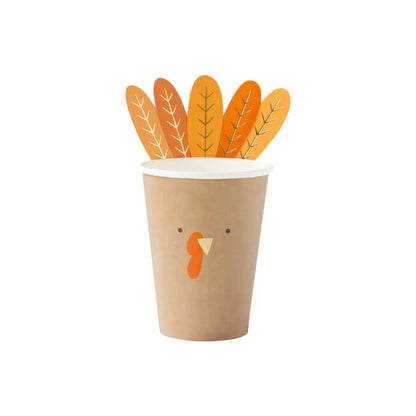 Harvest turkey paper party cup- 8 Pk.