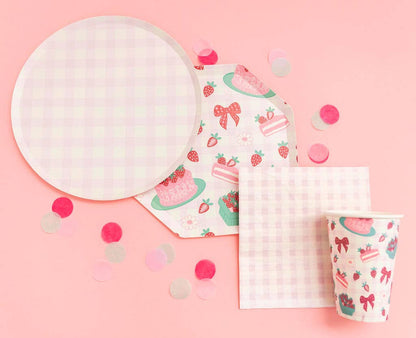 Pink Gingham Napkin- 16 pk