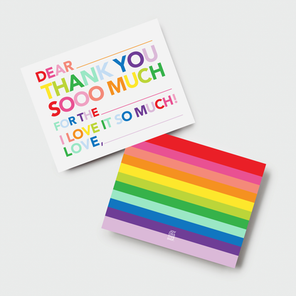 Kid's Fill In Thank You Notes - Rainbow