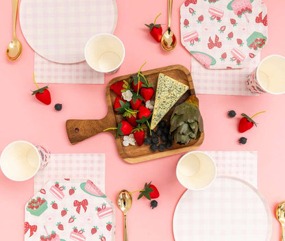 Pink Gingham Napkin- 16 pk