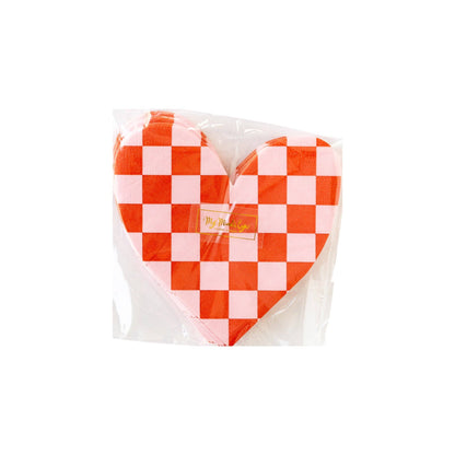 Checkered Heart Paper Napkin- 24 pk