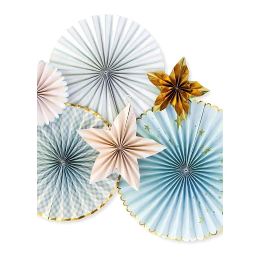 Party Fans- blue and gold
