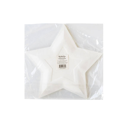 Silver Foil Star Shaped Plate - 8 pk