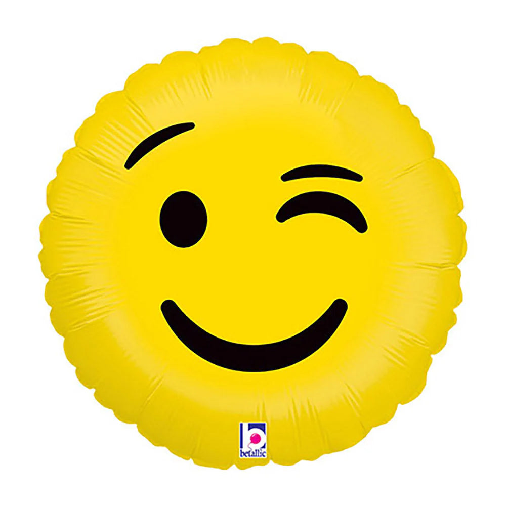 Sam Helium bundle with 18" emoji plus latex balloons