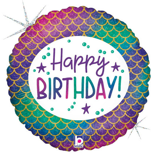 18" Glitter Mermaid Birthday Foil Balloon