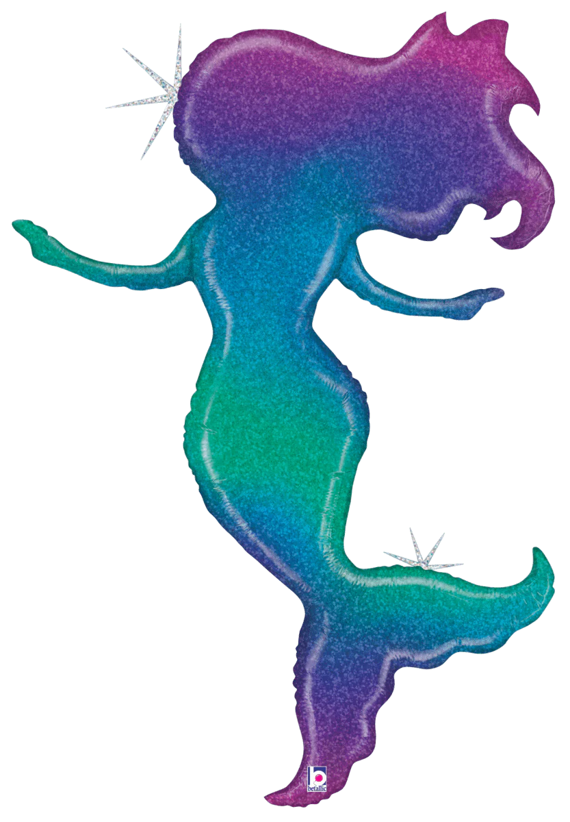 52" Glitter Mermaid Holographic Foil Balloon