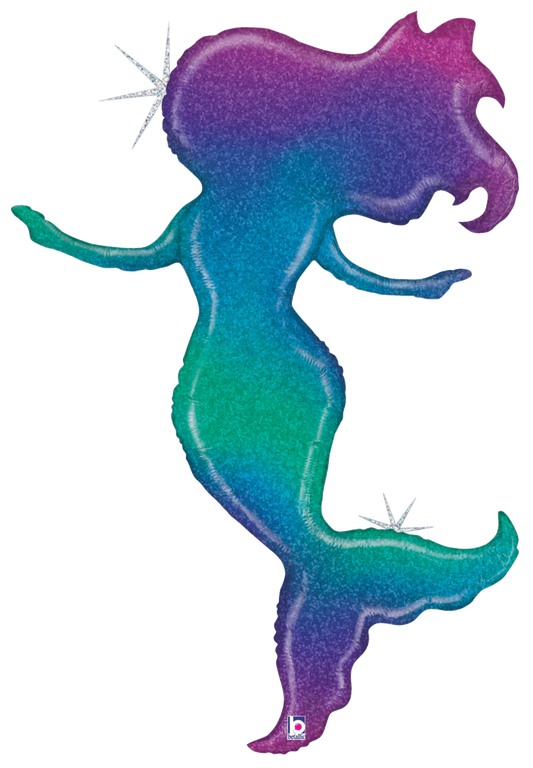 52" Glitter Mermaid Holographic Foil Balloon