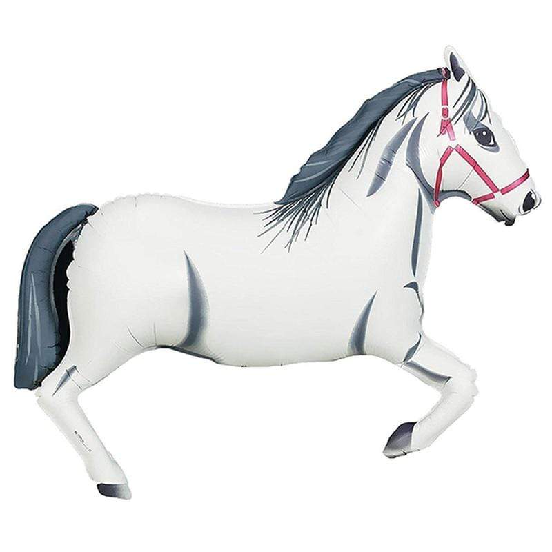 43" Horse White Foil Balloon