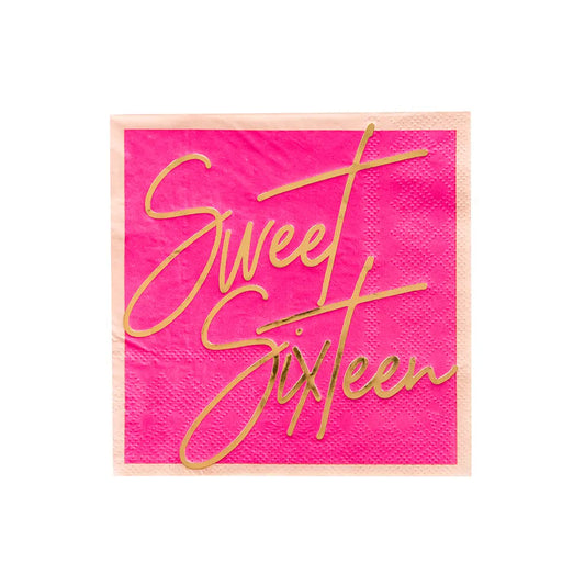 Milestone "Sweet Sixteen" Cocktail Napkins - 20 Pk.