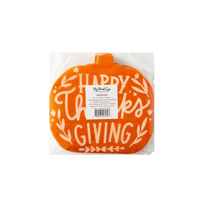 Happy Thanksgiving pumpkin napkin - 24 pk