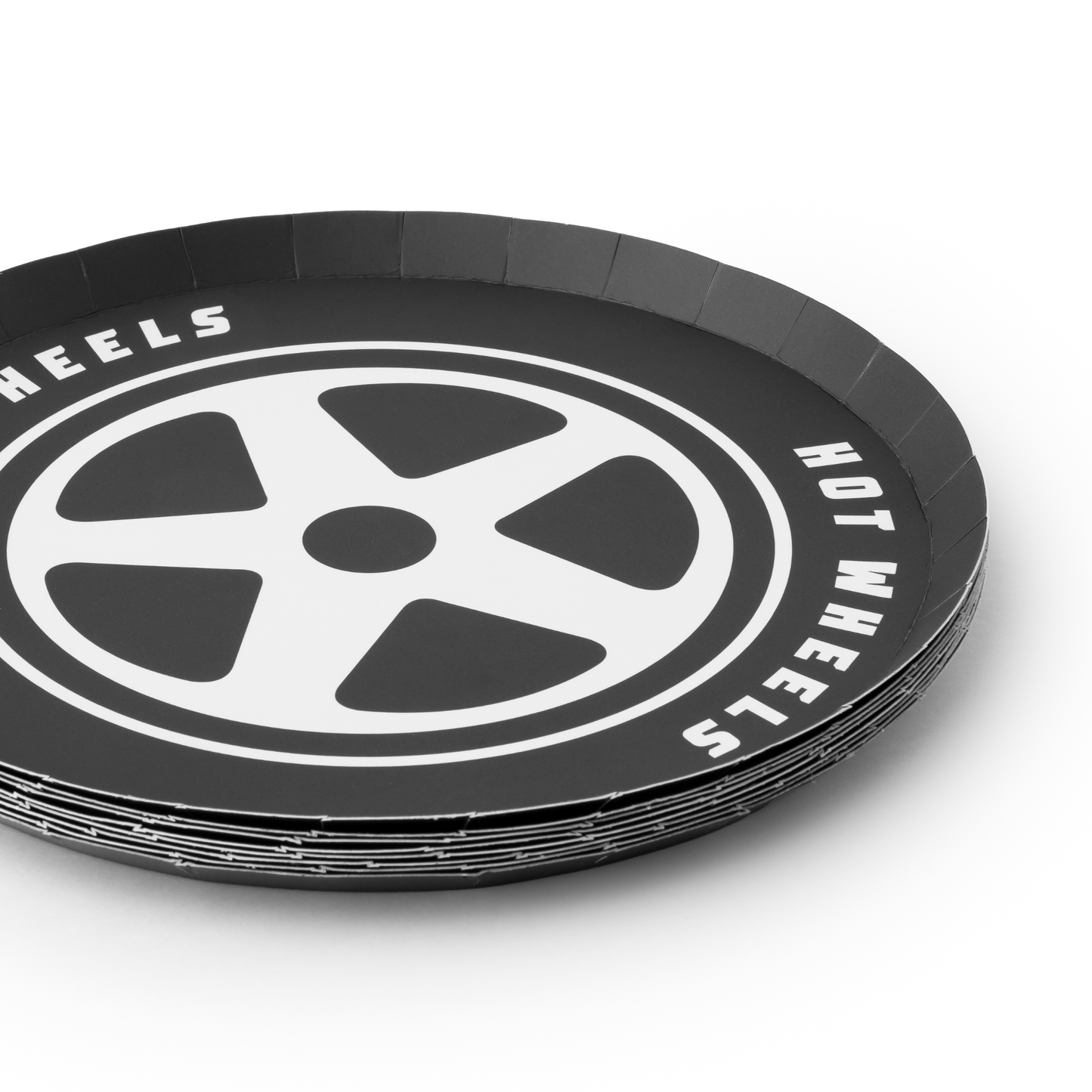 HOT WHEELS™ BLACK SMALL PLATES - 8 pk