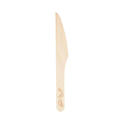 Wooden Eco Cutlery, Lemon Print - 6 Place Settings