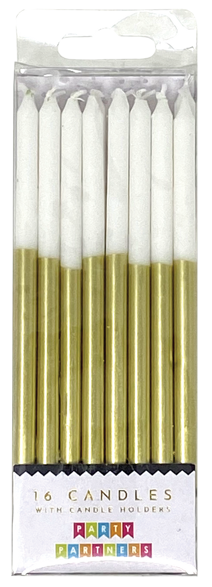 Gold Metallic Drip 16 Candle set