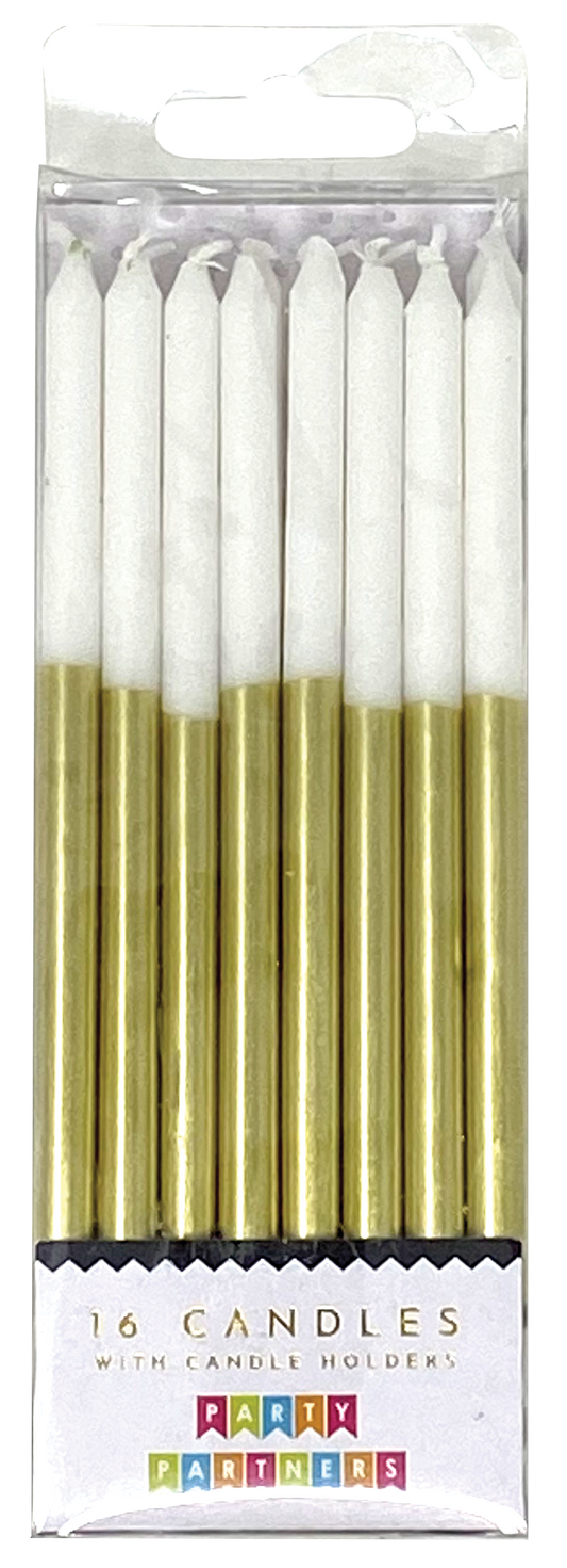 Gold Metallic Drip 16 Candle set