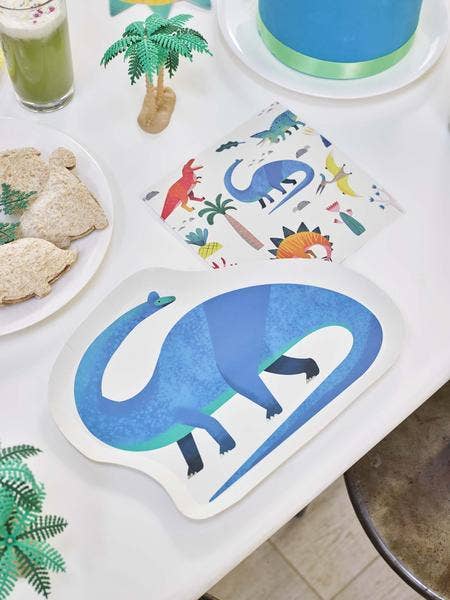 Party Dinosaur Shaped Plates-12 pk