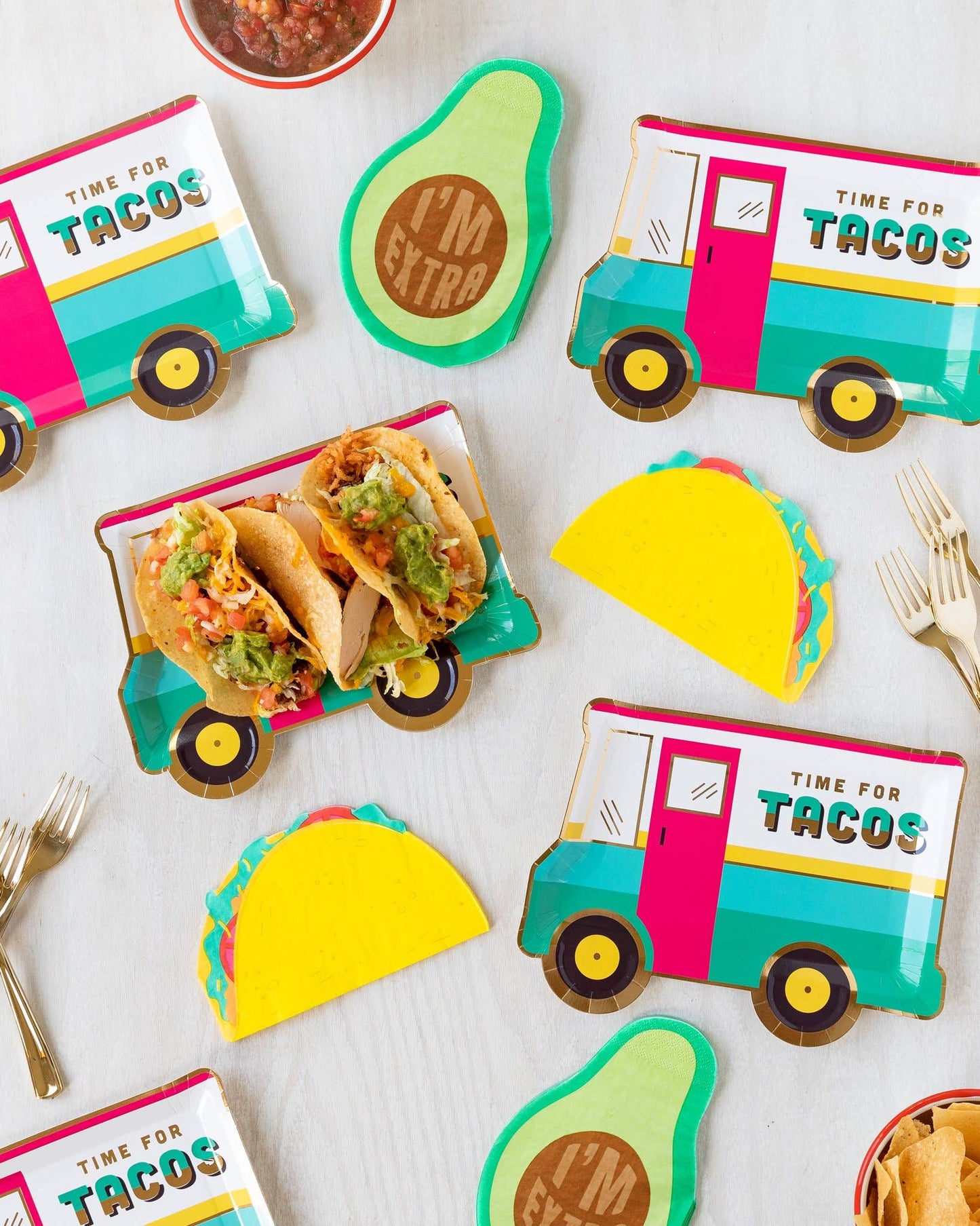 9" Taco Truck Shaped Plate - 8pk.