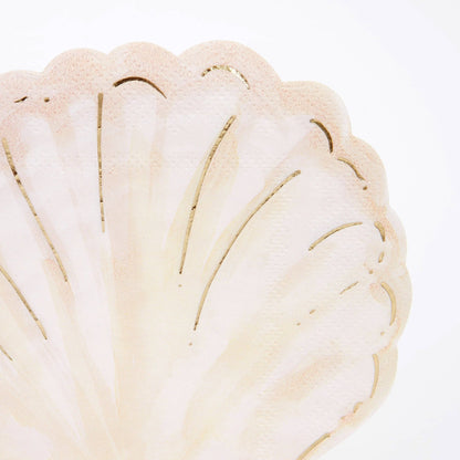 Watercolour Clam Shell Napkins - 16 pk
