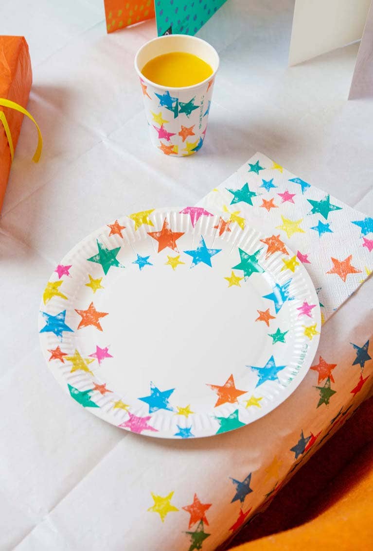 Eco-Friendly Rainbow Star Plate - 12 Pk.