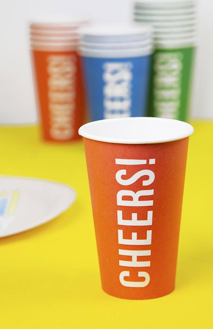 'Cheers' Red Paper Cups - 8 Pack, Game Day