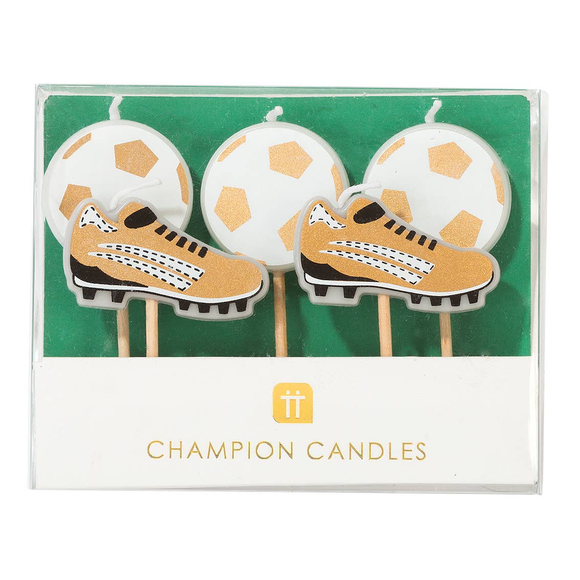 Party Champions Soccer Shaped Candles - 5 Pack