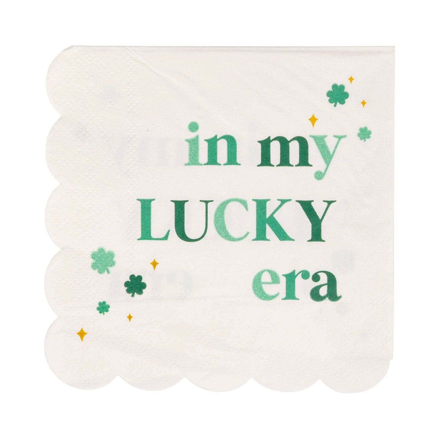 Foil Lucky Era Scallop Cocktail Napkin - 18 pk