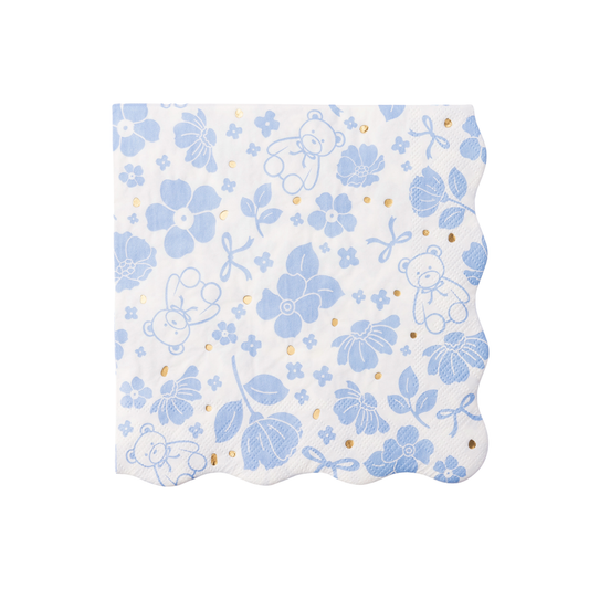 HENRY BEAR BLUE LARGE NAPKINS - 20 pk