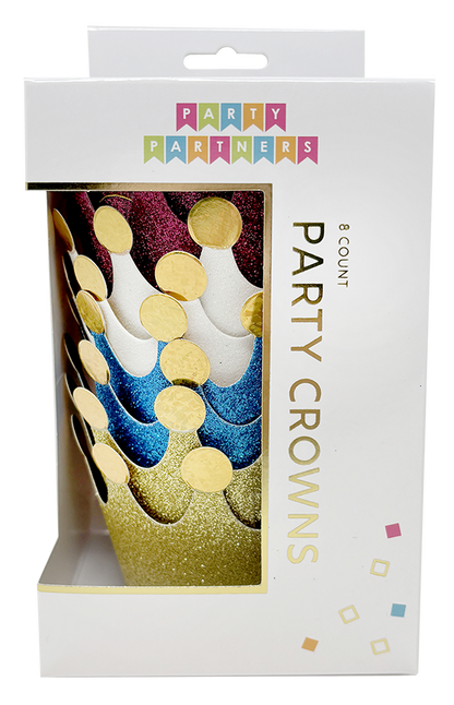 Colorful Mini Crowns - 8 PK