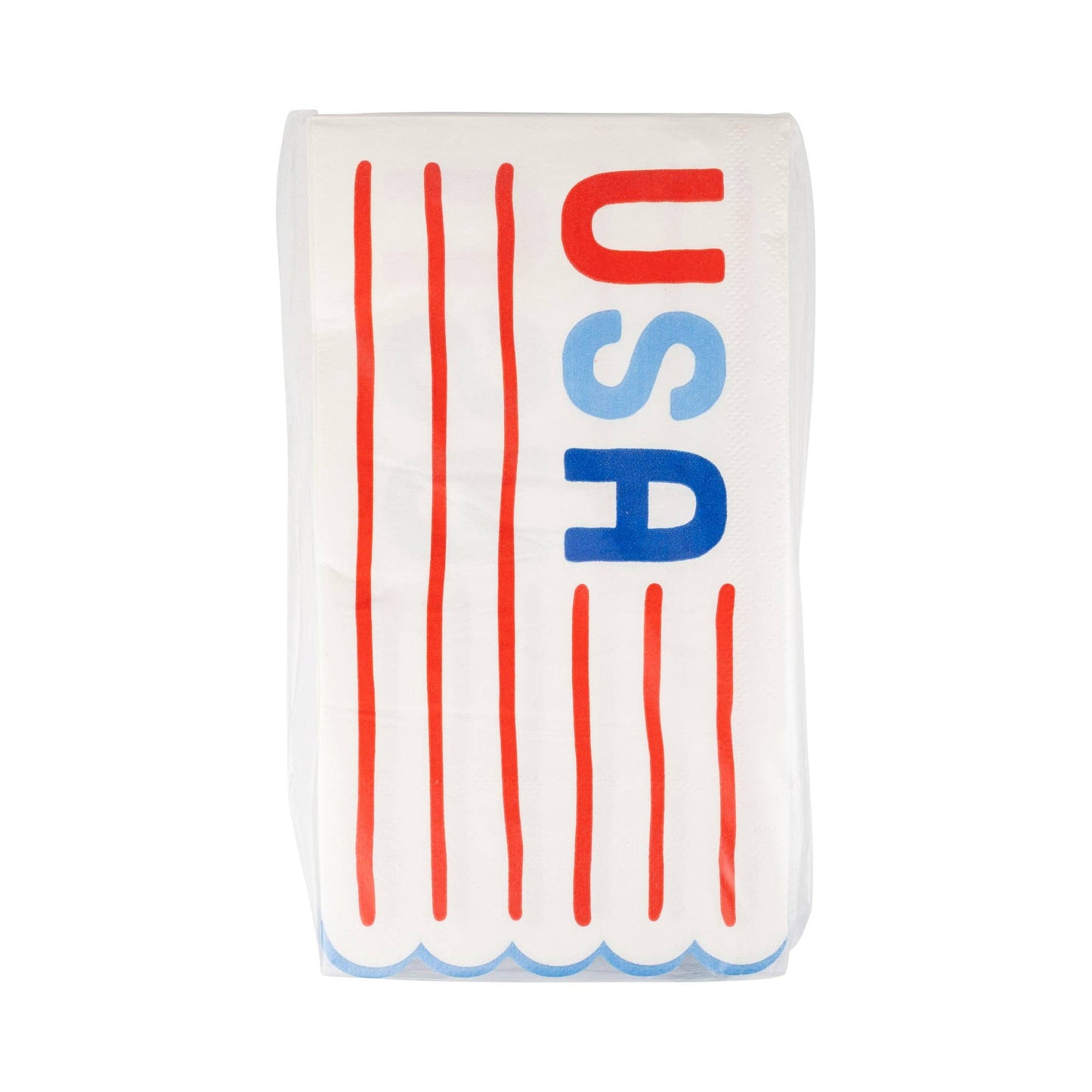 USA Striped Scallop Guest Napkin - 24 pk