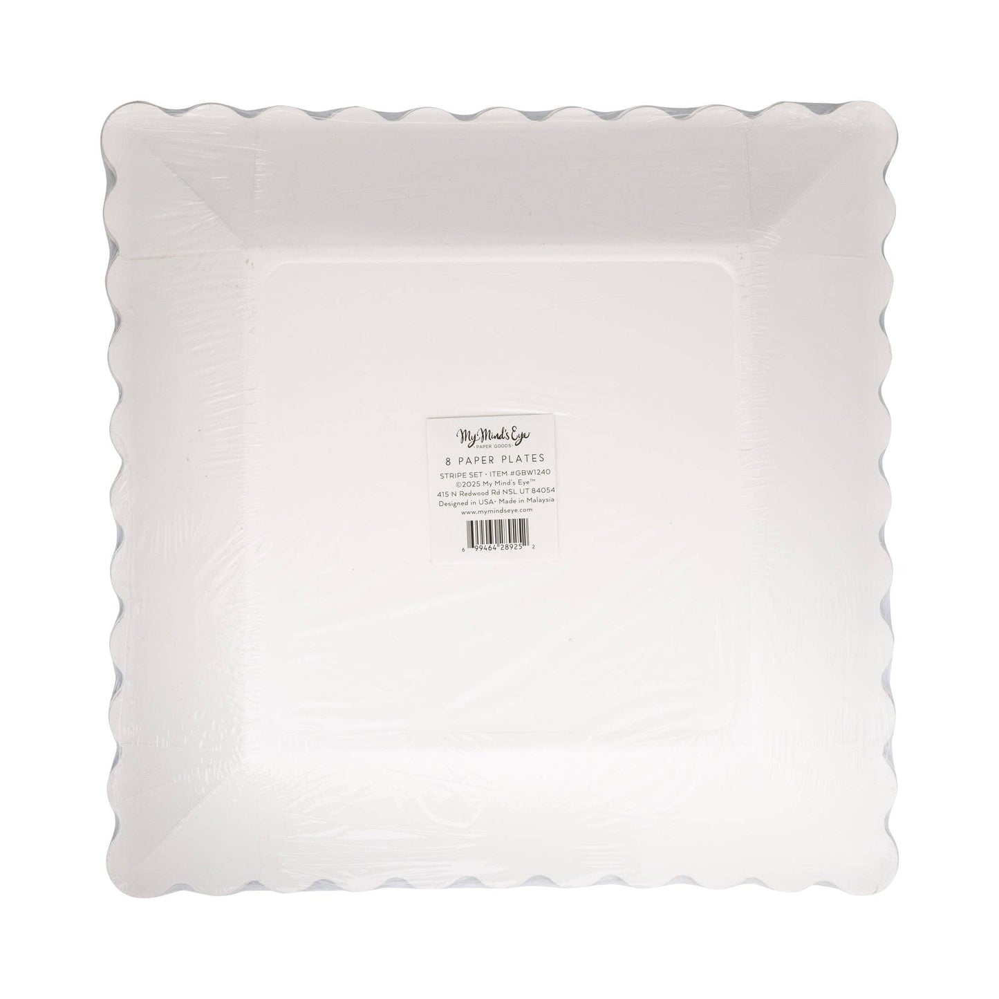 Green Stripe Pink Stripe 11" Plate Set - 8 pk