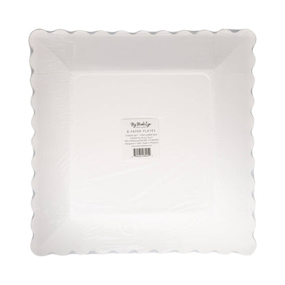 Green Stripe Pink Stripe 11" Plate Set - 8 pk
