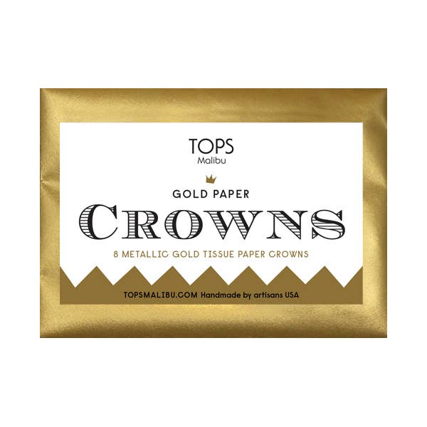 Metallic Gold Tissue Paper Crowns - 8 pk