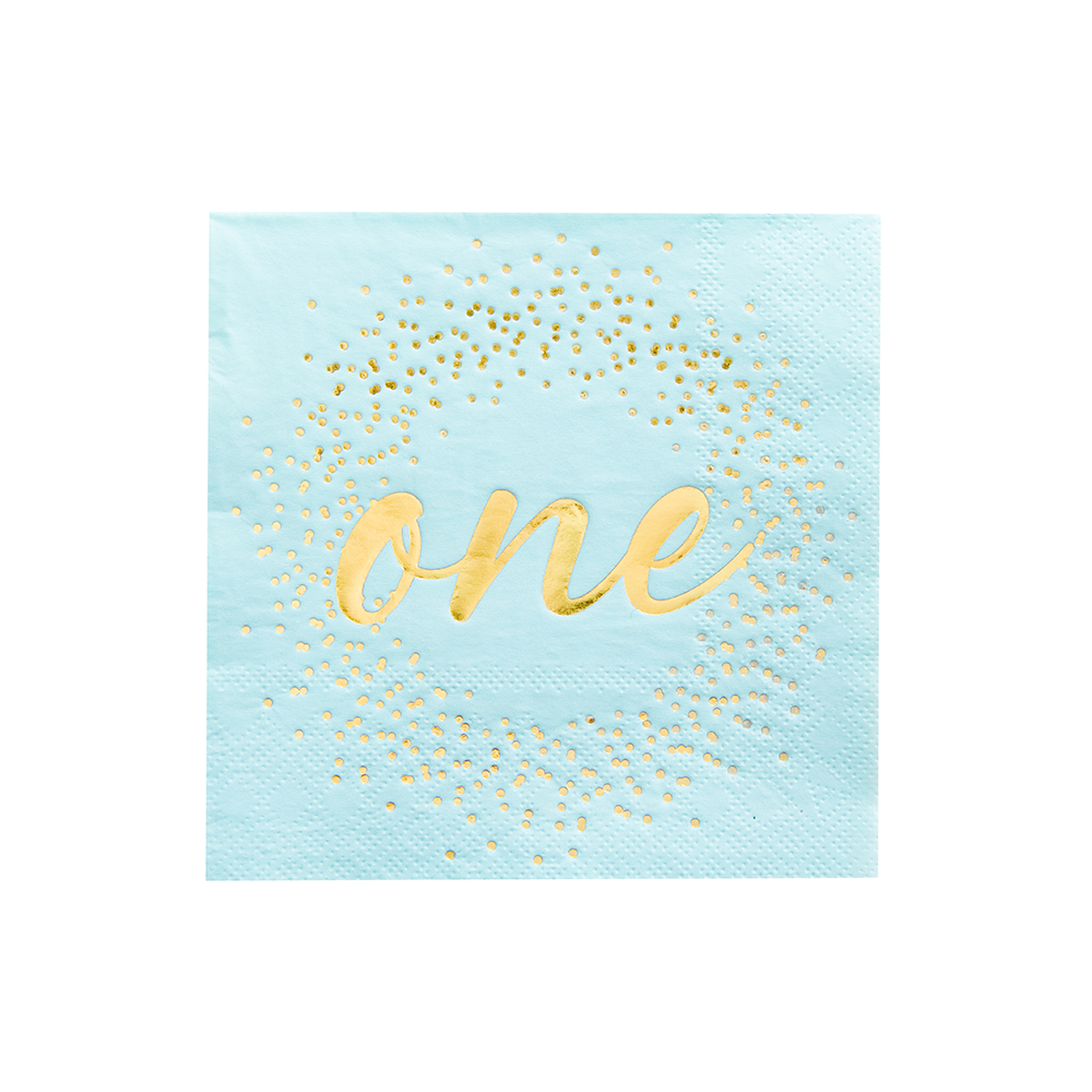 Milestone Blue Onederland Cocktail Napkins - 20 Pk.